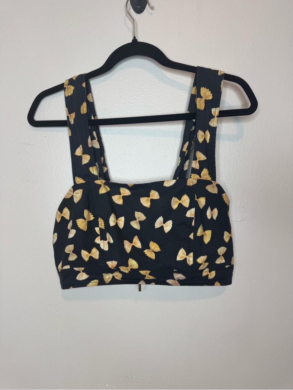 Rachel Antonoff Antonia Cropped Top in Farfalle Pasta Print Black RARE - Picture 3 of 10